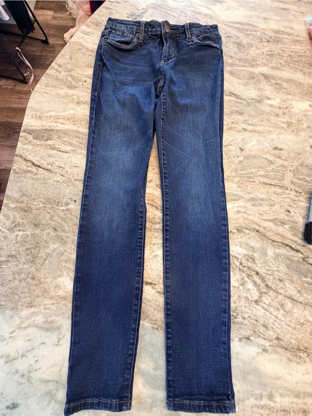STS Blue Medium Wash Stretch Skinny Jeans Whiskered Slim Leg 28